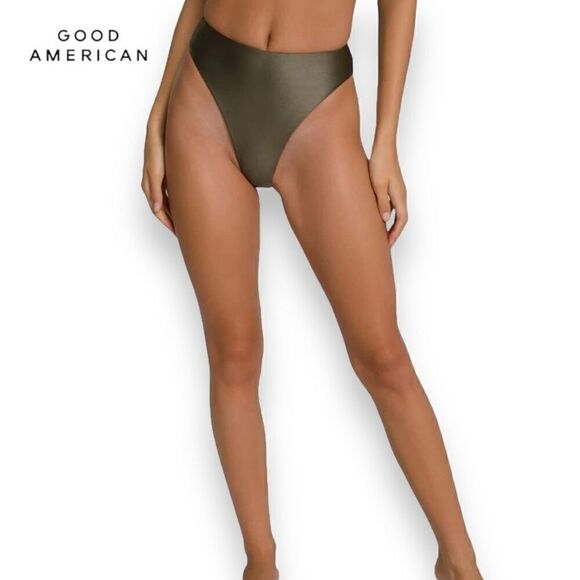 Good American Good Waist Bikini Bottom Women’s Size 6 (4X) High Shine Reversible - Picture 3 of 11